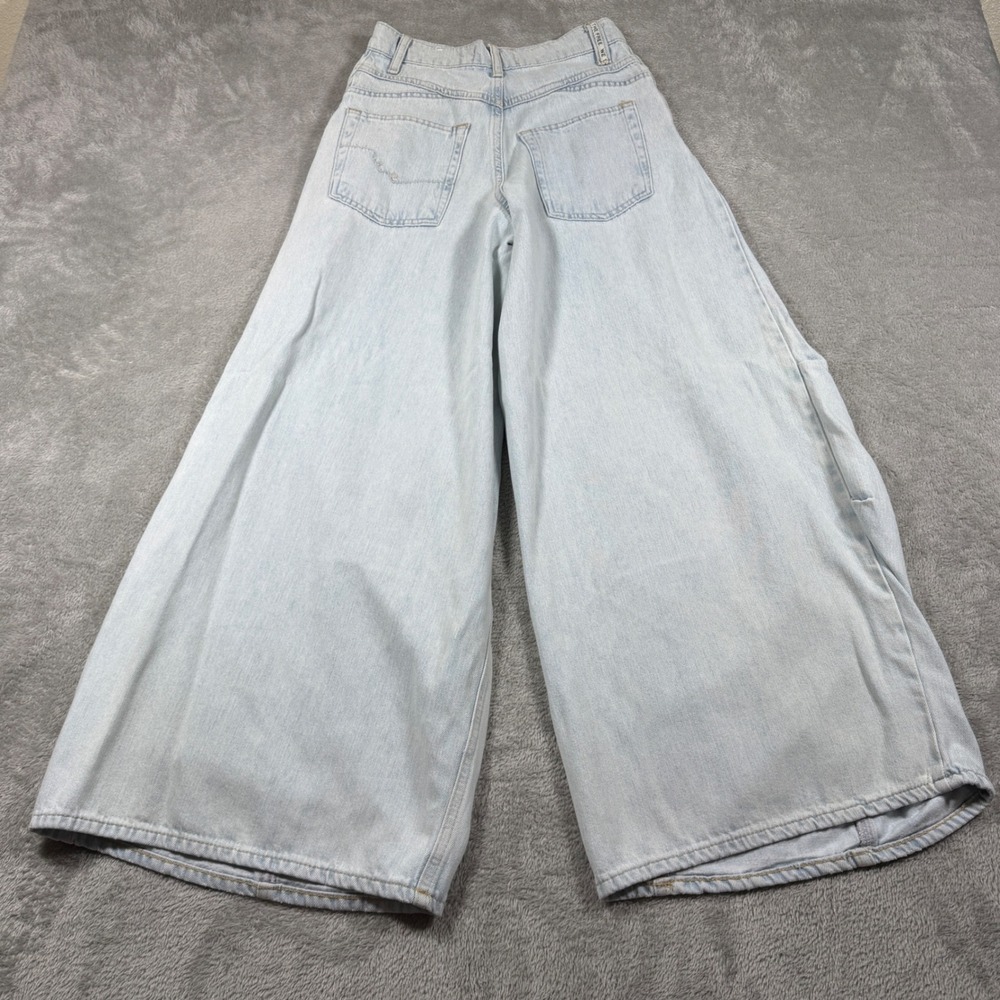 Free People We The Free Westward Demi Jeans Women 25 Light Blue Wide Leg Barrel - Picture 2 of 10
